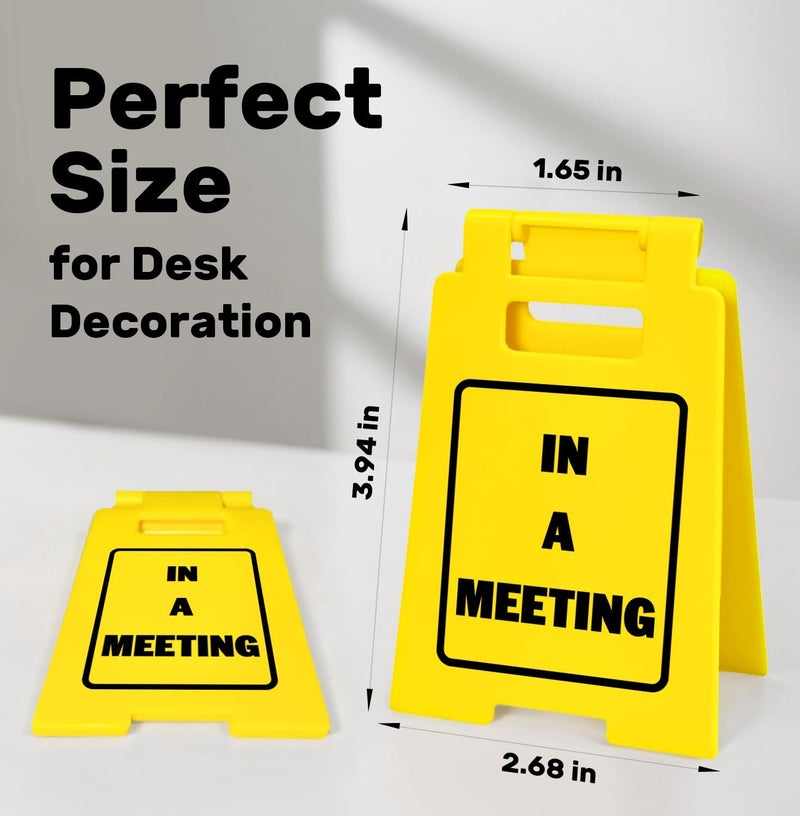 Kunniakir In a Meeting Desk Sign – Funny Office Decor, Sarcastic Desk Accessory for Work, Funny Gift for Coworkers, Office Sign for Workspace or Home Office - Image 2